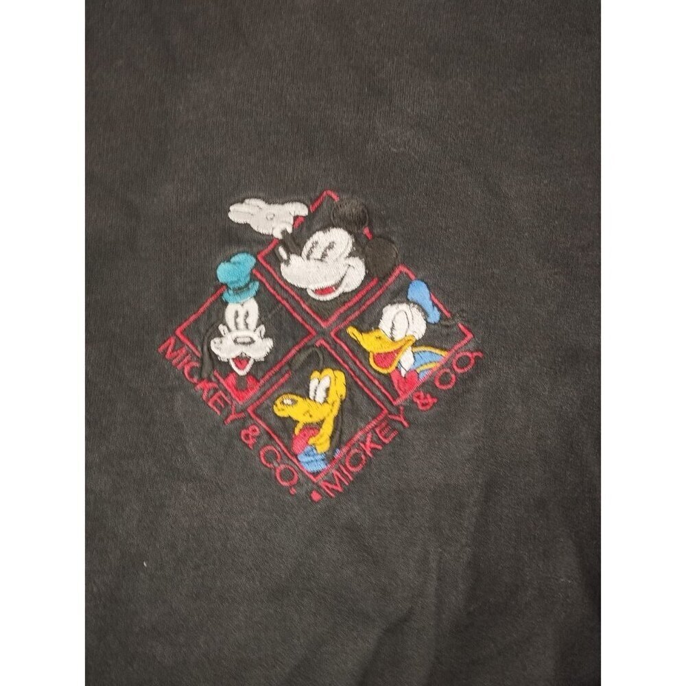 Disney Mickey Mouse Men XL Grey Graphic Pullover Sweatshirt Crewneck Retro - Picture 4 of 6